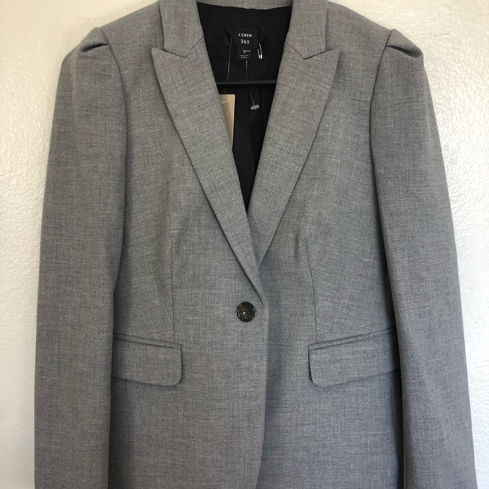 Gray Fitted Blazer